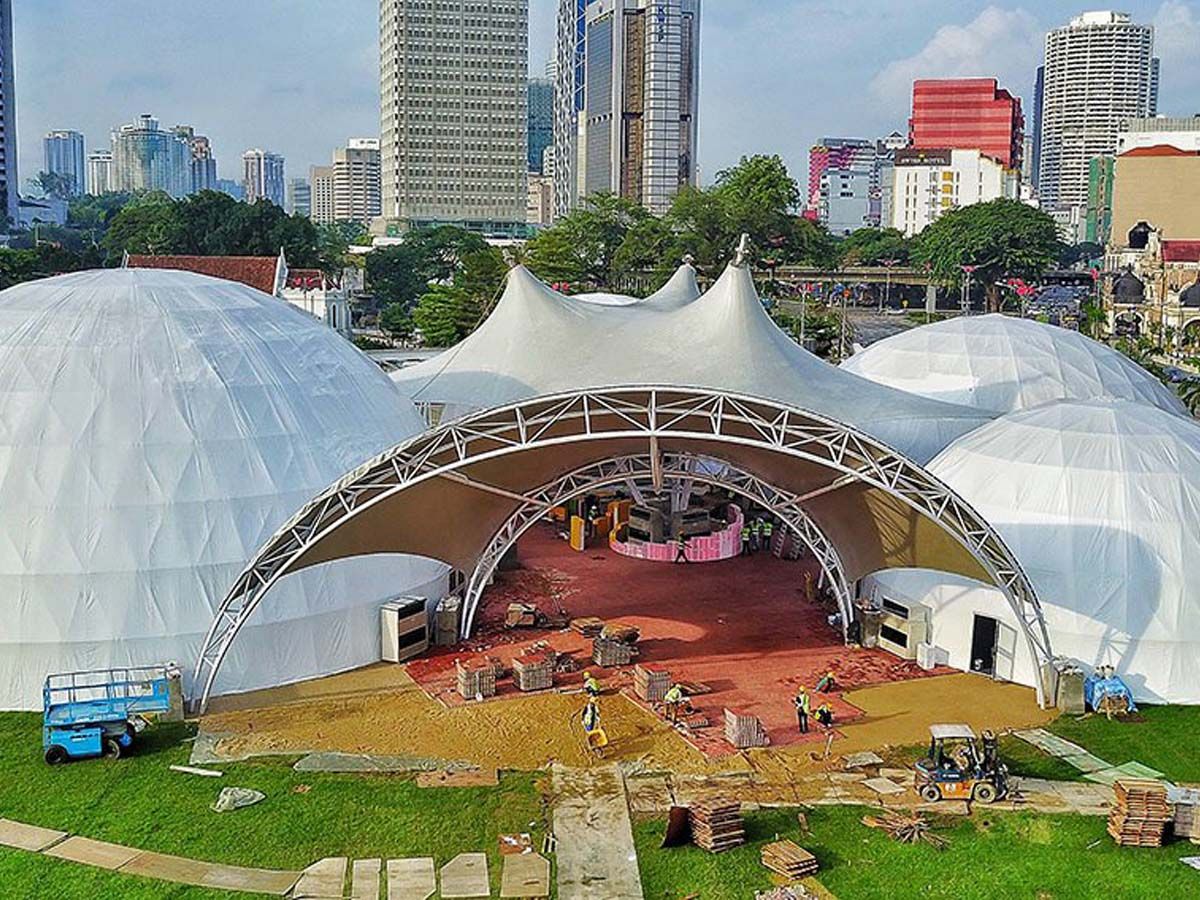 Dome tensile structures Dubai - Architectural tensile shades UAE